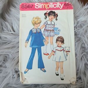 3/$15 vintage 1969 Girls Dress Pants Simplicity Sewing Pattern 8567 sz 5 